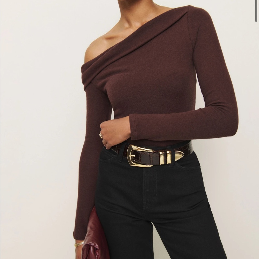 Reformation Elio Knit Top Mahogany - Small